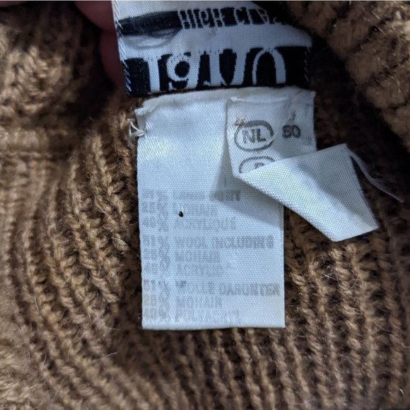 Vintage lamb wool blend knit cardigan camel brown Medium - Picture 4 of 6